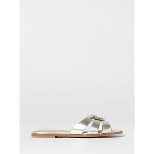 Pinko Women Milly 04 Mules In Laminated Leather Pinko